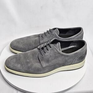 ECCO Gray Lace Up Leather Suede Oxford Comfort Dress Shoes Mens EU 40/6